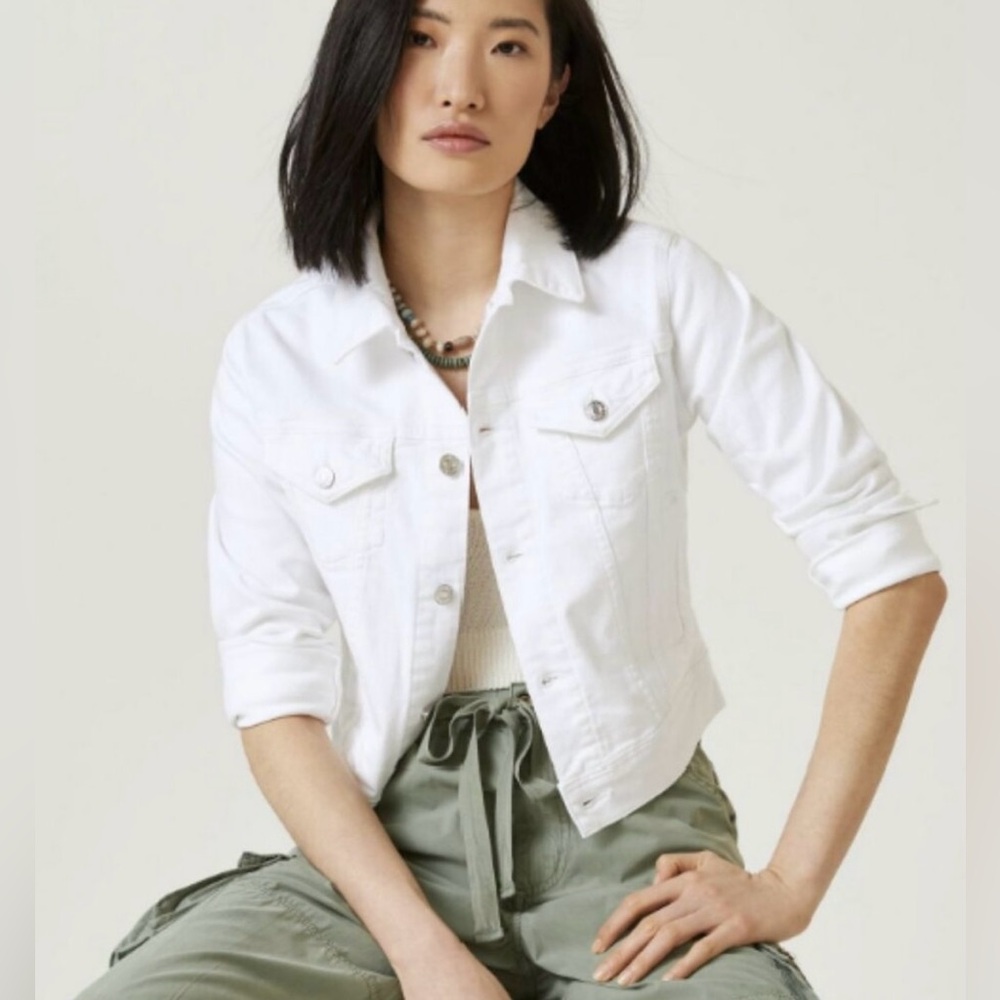 NEW Edwin Optic White Evie Denim Jacket Size XS
